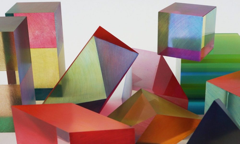 A pile of colourful glass blocks. Amsterdam city trips.